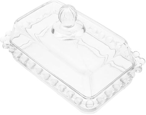 FELTECHELECTR Glas Butterdose Mit Deckel Transparente Butterschale Mit Staubschutz Vielseitiger Butter Käsebehälter Spülmaschinenfest Für Kühlschrank Und Arbeitsplatte Elegantes Design