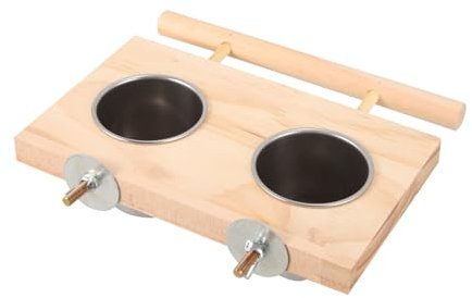 BESPORTBLE Vogelfutterstation Sitzstange und Becher Edelstahl Papagei Wassernapf Ara Futternapf Set