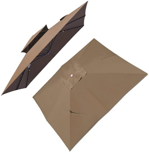 3x3m Parasol Carré Housse de Remplacement pour Parasol Déporté, 8 Baleines Stables, Tissu pour Jardin, Terrasse, Piscine, Marché (Color : Burgundy)