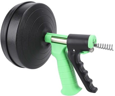 Strumento Idraulico del Serpente della Coclea di Drenaggio 25FT con Attacco per Trapano Manuale e Coclea a Tamburo per Trapano con, Strumenti per Intasare i Capelli (5m Primavera)