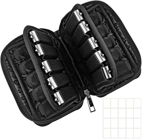 JBOS Estuche de almacenamiento para unidad USB de 20 ranuras, bolsa organizadora portátil para unidades flash, unidades de pulgar, unidades de salto y accesorios electrónicos, Black, No