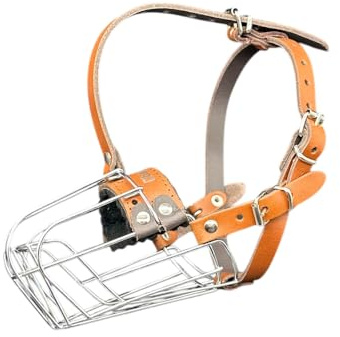 L&J Pets UK Metall-Maulkorb für Dackel und ähnliche kleine Hunde – Sicher, bequem und verstellbar (J2, Silber/Braun)