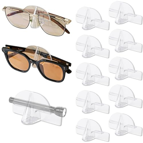 SYCOTEK Organizador de Gafas de Sol Montado en la Pared Soporte para Gafas de Sol para el Hogar Estante de Exhibición de Almacenamiento de Gafas, Decoración del Hogar, 10 Pack