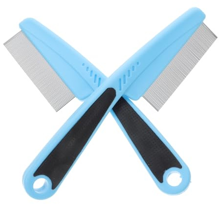 Hemobllo Pettine Fine in Metallo per Forfora 2 Pezzi Pettine per Cuoio Capelluto in Acciaio Inox per Uomo Donna Ragazzo Ragazza e Animali Domestici Cura Chioma Professionale