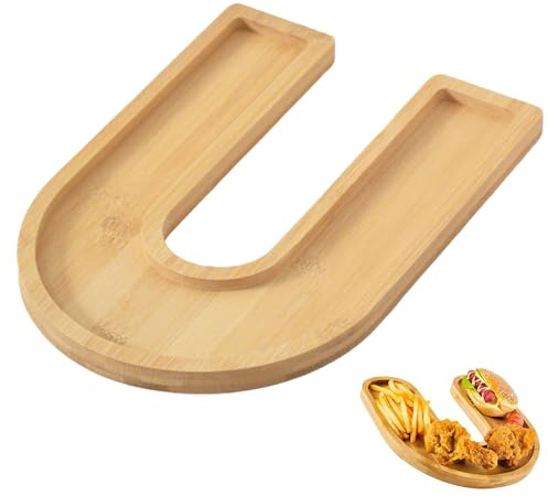 Hayaww Charcuterie Holz Buchstaben Servierplatte Holz-Buchstaben Befüllbares Tablett Dekotablett Holztablett befüllbarer Briefkasten Hohle Buchstaben Tablett Serviertablett Für Party Jubiläum (U)