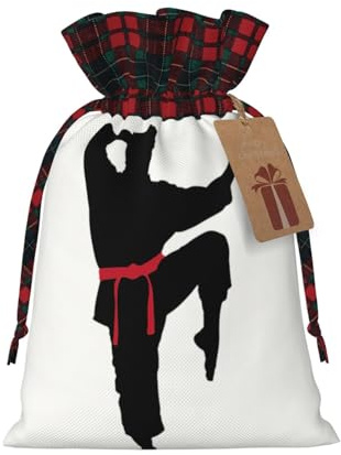 Geschenktüte mit Karate-Männer-Aufdruck, mit Kordelzug, für Weihnachten, festliche Geschenkverpackungen