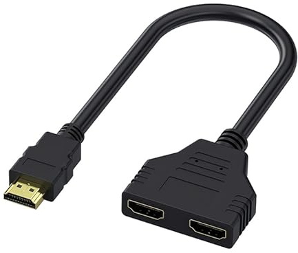 Adattatore HDMI Splitter 1 In 2 Out 1080P,Cavo HDMI DMI Splitter 1 a 2 vie Maschio a Doppia Presa Cavo da 2 Femmina,per HDTV HD LED Monitor LCD e Proiettori,Gaming e Presentazioni Professionali