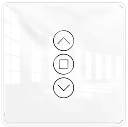 Cenroelon Tuya WiFi RF433 2.5D Arc Curtain Switch Glass Touch Panel for Roller Blinds Shutters Switch Smart APP Wireless B