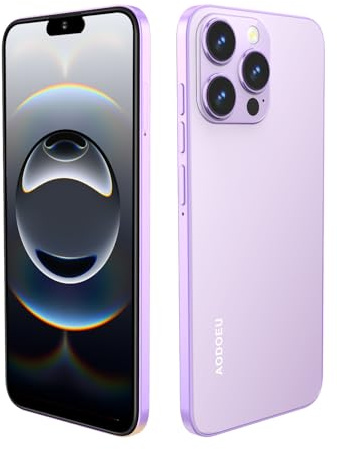 AODOEU Téléphone Portable Débloqué 4G, 6Go+64Go Android 13 Waterdrop 6,56, 8MP+21MP, Chargement Rapide Smartphone Pas Cher, 3 Slot-Dual SIM Telephone Portable Pas Cher WiFi/GPS/OTG/Type C-Violet