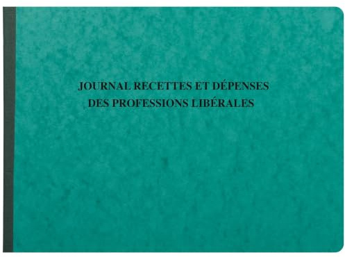 Exacompta - Réf. 9620E - 1 Piqûre Journal des Recettes Dépenses des Professions libérales - 80 pages foliotées - format 270 x 380 mm - 4 couleurs aléatoires, jaune, bleu, rouge, vert