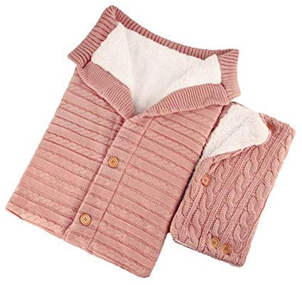 Babyschlafsack Neugeborener Kinderwagen Schlafsack Winter Warme Decke Baby Schlafsack + Handlauf 2Er-Set-Rose