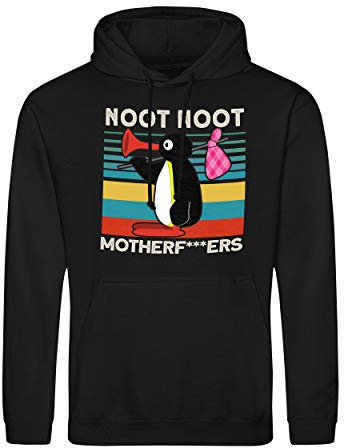 Noot Noot Funny Pingu Meme Motherf Classic Unisex Svart Hoodie Size S