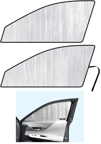 YelloPro Side Window Front Seat Sunshade (Set of 2) Custom Fit for 2021 2022 2023 2024 Toyota Venza SUV, LE, XLE, Limited, UV Reflector Sun Protection Accessories (Made in USA)