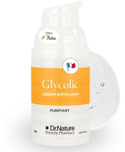 Glykolsäure 7% Gesichtspeeling AHA und Rotalgen - Glycolic Acid Gesichtspeeling Serum - Gegen Unreinheiten und abgestorbene Hautzellen - Fettige, Mischhaut und empfindliche Haut