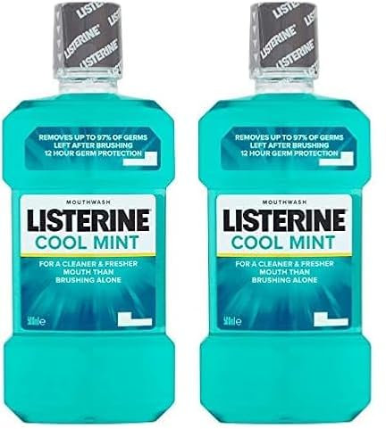 Listerine Cool Mint Mouthwash 500 ml (Pack of 2)