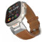 TiMOVO Correa Compatible con Apple Watch 49mm 46/45mm 44mm 42mm, Correa de Cuero Ajustable Liberación Rápida para iWatch Ultra 2 Ultra SE Series 10 9 8 7 6 5 4 3 2 1, Marrón Claro