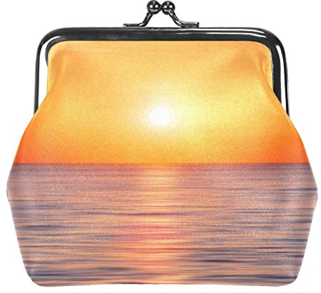 Monederos vintage para cambio, monedero, cartera, lago, agua, atardecer, paisaje, Como se muestra en la imagen, Talla única, Organizador de bolsas