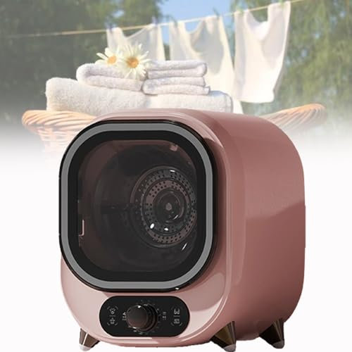 Secadora de ropa pequeña, secadora de ropa portátil, secadora de ropa con ventilación, capacidad de 0,8 kg, para uso en encimera o montaje en pared, compacta, mini secadora centrífuga,Pink