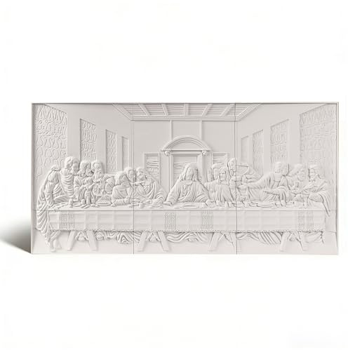 SHIMMERFIL Last Supper Wall Sculpture 3D Wall Art with High-Relief Design, Framed Christian Religious Artwork for Dining Room, Home & Church Decor