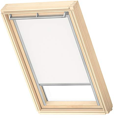VELUX Original Dachfenster Verdunkelungsrollo, mit Grauer Führungsschiene, Weiß, für FK06
