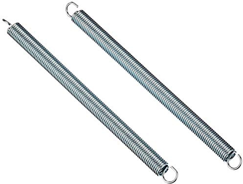 Chapuis, Set di 2 molle di tensione con ganci a molla in acciaio zincato, molle a doppio gancio, molle di trazione a spirale, diametro 1,2 mm, lunghezza 140 mm