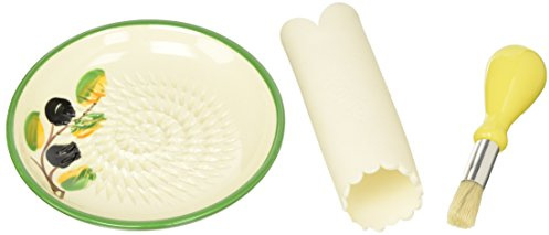 JOSKO Produkte 2722 Reibeteller Set Oliven Mediterran, Gelb