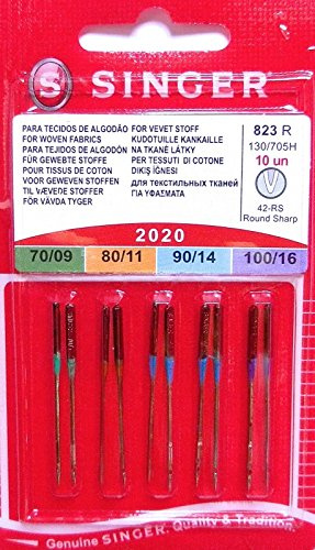 10 SINGER Nähmaschinennadeln Nr. 2020 ** 130/705H Stärke 70/09 bis 100/16 für Webware
