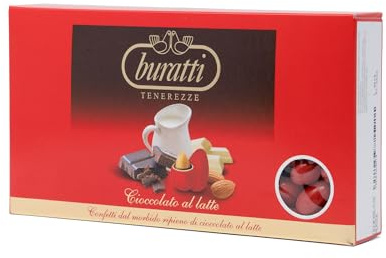 Buratti Confetti Dragées à l'amande Recouverte de Chocolat Tendresses Rouge 1 Kg