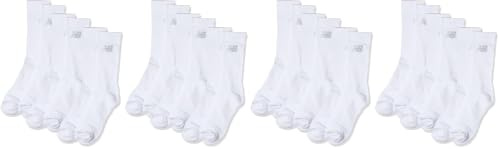 New Balance Unisex 3 Pack Crew Socks, White, L UK