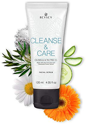¡NUEVO! Limpiador Facial Exfoliante/Scrub/Peeling con Perlas de SÍLICE + Aloe Vera, Árbol de Té, Calendula y Manzanilla - CLEANSE&CARE Beysey 120ml