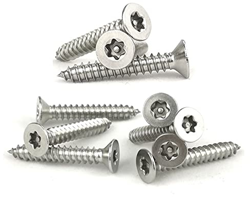 ANSIEDIO Torx Försänkta Huvud skruvar, Träskruvar i Rostfritt Stål, Självtappande Skruvar, Används för Möbler av Gipsskiffer, M4.8×38mm,20 pcs