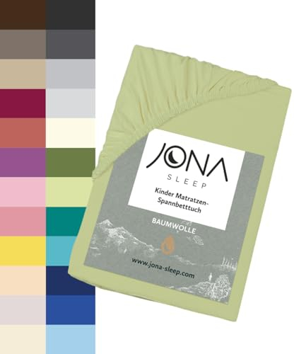 JONA SLEEP® Kinder Spannbettlaken für Kinderbetten (60-70 x 120-140 cm) weiche Kinder Bettlaken | 220 g/m² | Oeko-Tex 100 schadstoffgeprüft