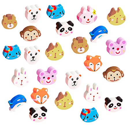 Gmas de Borrar, Juego de Borradores, 100 Borradores de Animales, Juego de Borradores de Animales, Borradores para Fiestas, Regalos de Borradores de Lápices
