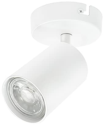 KYOTECH Faretti da soffitto orientabili a 1 luci Plafoniera LED Attacco GU10,Per 1 lampadine GU10 non incluse, Lampadario moderno per Camera Faretti Orientabili Parete Lampadine Bianco opaco