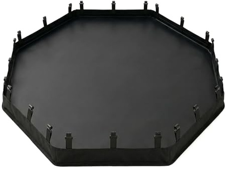 PJYuCien Octagonal Playpen Bottom Pad for 24 Side Metal Pet Pen, Waterproof 600D Oxford with Raised Edges & Snap Hooks, Washable for Puppy Small Animals, Black