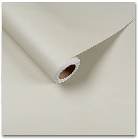 VEELIKE Papel Adhesivo Beige Papel Pintado Autoadhesivo Dormitorio Papel Forrar Mueble Papel de Pared Cocina Lavable Vinilos para Puertas de Armario Baño Papel Tapiz Habitación Decorativo 40cm×300cm