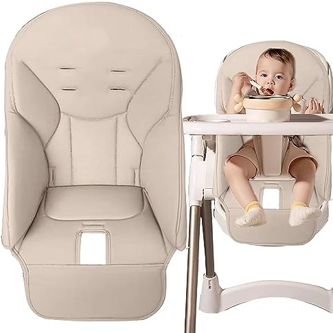 Hongjingda chaise haute, chaise repas pour bébé, en cuir synthétique, lavable, portable, avec rembourrage, housse siège souple pour poussette universelle