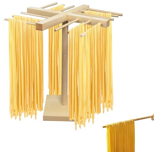 KeaJuidy Secador de Pasta en Madera Soporte para Secado de Pasta Estante de Fideos Noodle Rack Estante de Secado de Pasta para Fideos Hechos a Mano Espaguetis Ramen