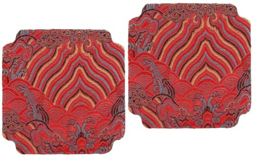 OUNONA 2pcs Chinese Style Fabric Bowl Mat Protective Kitchen Mat for Hot Pots Teapots Dish Pad Slip Backing Elegant Design