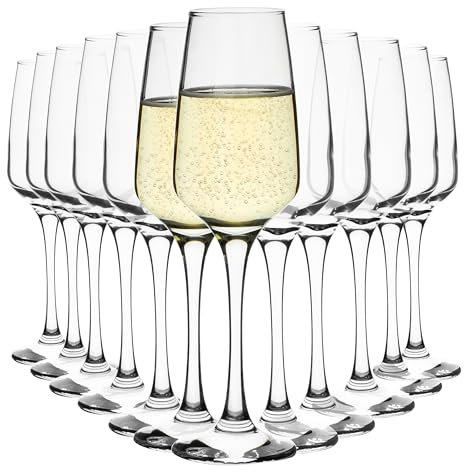 Homiu Champagne Glass Flutes Elegant Florence Collection Glasses Set 230ml / 7 ¾oz Perfect for Home, Restaurants and Parties Dishwasher Safe (24 Pack)