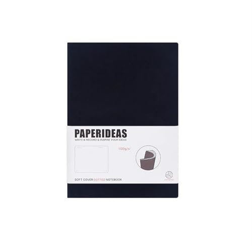 SHBHWS Softcover-NotizbüCher Duotone Dotted Journal Einfaches Planer-Tagebuch A5 Softcover-Notizbuch NotizbüCher A5 Softcover(Black)