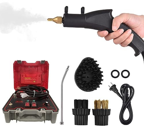 ACAGALA Limpiador de vapor portátil de 2500 W, máquina de limpieza de vapor prensado a alta temperatura, sin tanques y vaporera resistente para cocina, sala de estar, baño de coche