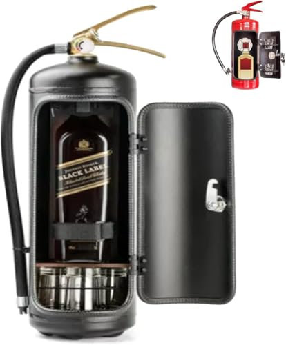 Generisch My Cave My Rules Geschenkdosen-Bar-Set, Metall-Feuerlöscher, Minibar, Weinkühler, Feuerlöscher-Form, Weinaufbewahrung, Bar-Dekoration, kreativer Barschrank (schwarz)