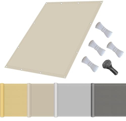 Sonnensegel mit Befestigungsseile 1.5x2m Sonnenschutz Wasserdicht, UV-Schutz Windschutz, Sonnensegel Polyester Rechteckig Reißfest mit ösen Seil für Garten Terrasse Balkon, Camping Khaki