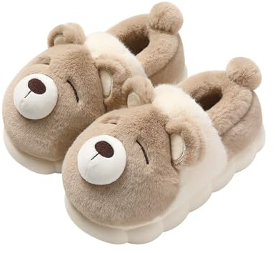 Slippers Simpatiche pantofole da casa con orso polare Pantofole invernali calde con animali pelosi, comode e morbide pantofole in peluche, comode scarpe da camera da letto per donna e uomo Ciabatte