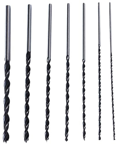 SEWOART Juego de 7 Brocas 4-12mm Acero al Carbono para Madera de 300mm Punta de Centrado para Taladros Convencionales Banco