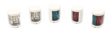 wellenshop LED Positionslichter weiß, Navigationslicht für Boote, Toplicht, Hecklicht, Zweifarbenlaterne, Steuerbord, Backbord