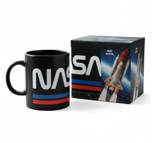 NASA Keramiktasse 340 ml – Offiziell lizenzierte Kaffeetasse mit Weltraumthema | langlebiges und stilvolles Trinkgeschirr für heiße und kalte Getränke | mikrowellen- und spülmaschinenfest | Geschenk