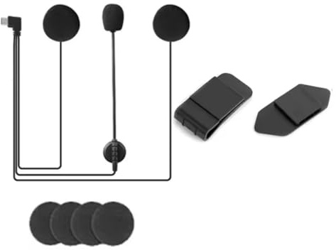 Repuesto intercom Ejeas V6 Pro USB Tipo C Auriculares micrófono y Soporte intercomunicador V6 V4 Bluetooth Interphone Headset Motocicleta para Walkie-Talkie Interphone Clip para Casco