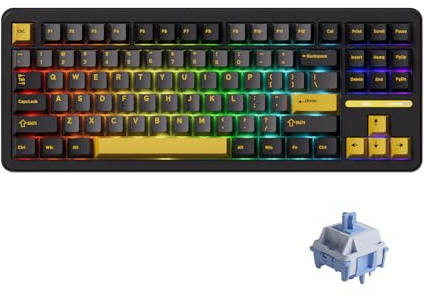 Akko Tastiera da gioco cablata TAC87, 88 tasti, layout 80% TKL USA, tastiera meccanica hot-swap con cappucci PBT nel profilo Cherry (switch mirror)